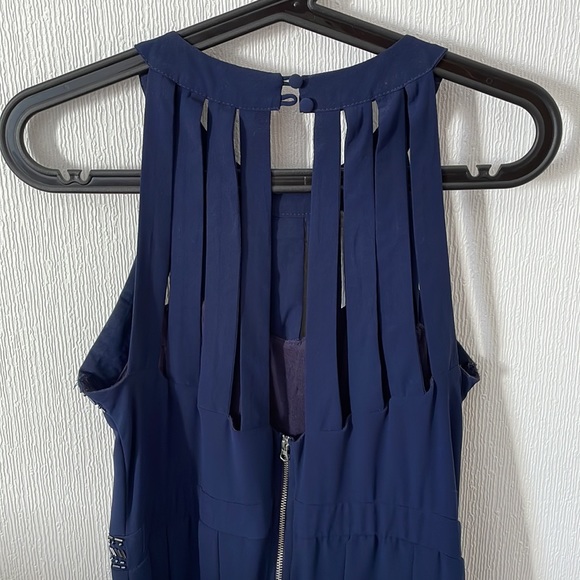 Navy ModCloth dress with gunmetal beading - Picture 3 of 4